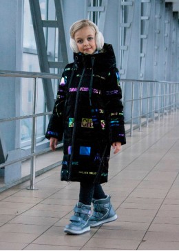 Happy Family чорне зимове пальто для дівчинки Герда 2022